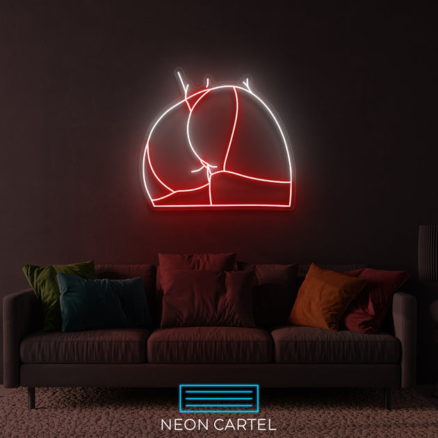 Adults Only Neon Sign - Glowing Neon Sign On Brickwall Wall - 3D...