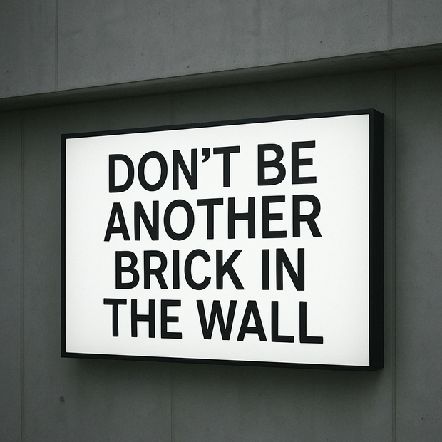 DON'T BE ANOTHER BRICK IN THE WALL. LIGHT BOX