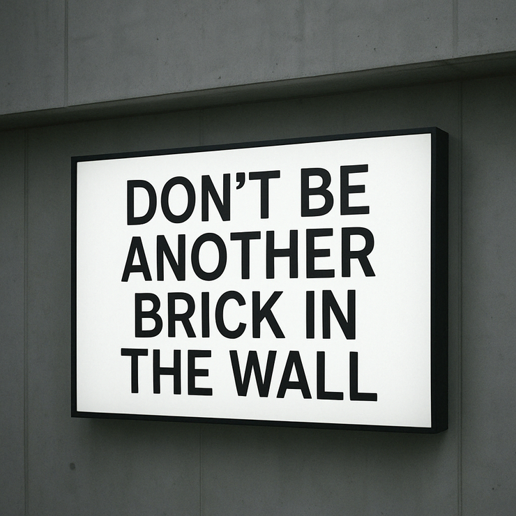 DON'T BE ANOTHER BRICK IN THE WALL. LIGHT BOX