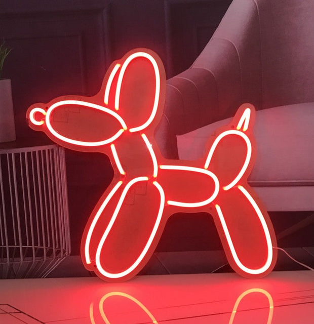 Neon Led-bord met ballonhond