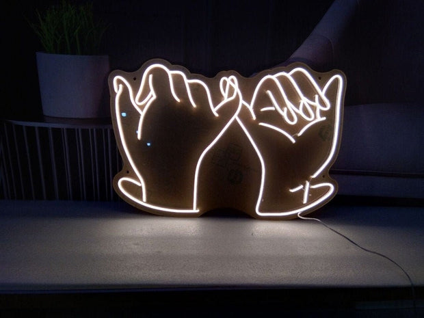 Pinkies Crossed Promises Vriendschap Beste Vrienden Neon LED-bord