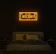 Geld slaapt nooit neon LED-bord