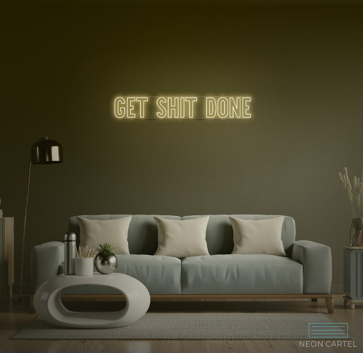 Neon LED-bord voor 'Get Shit Done'
