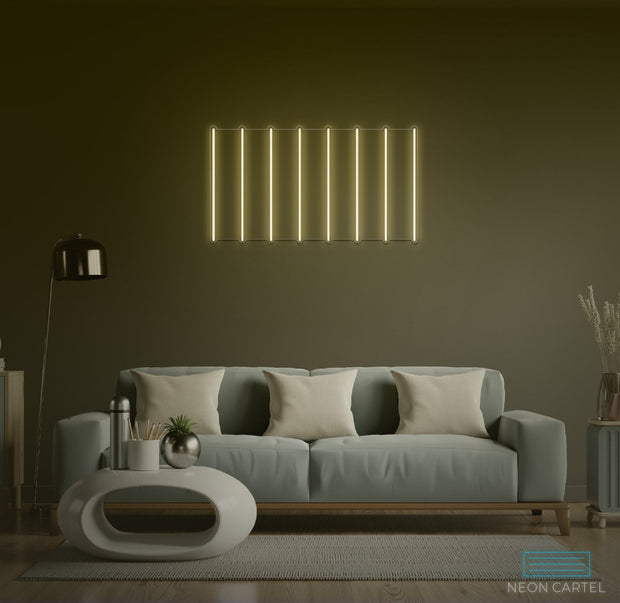 Neon LED-reclame met lijnen