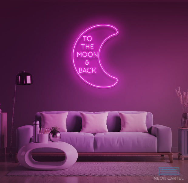 Neon LED-bord naar de maan en terug