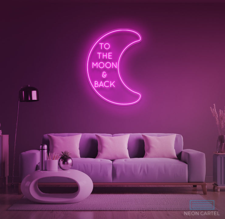 Neon LED-bord naar de maan en terug