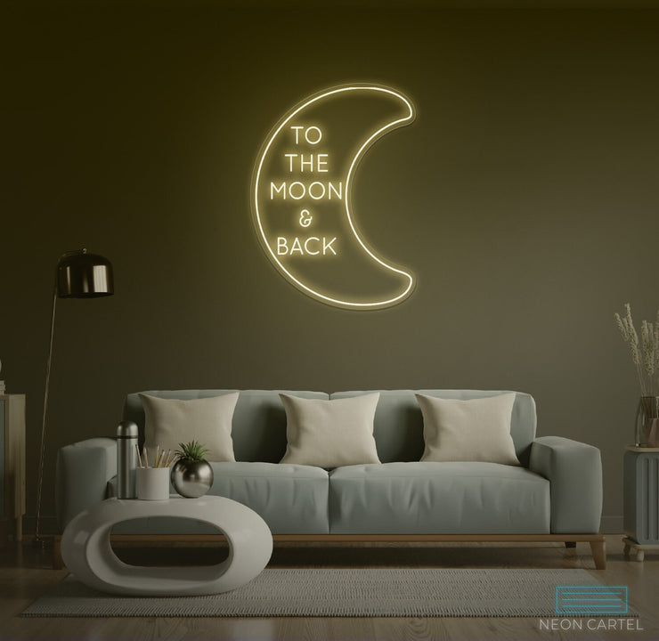 Neon LED-bord naar de maan en terug