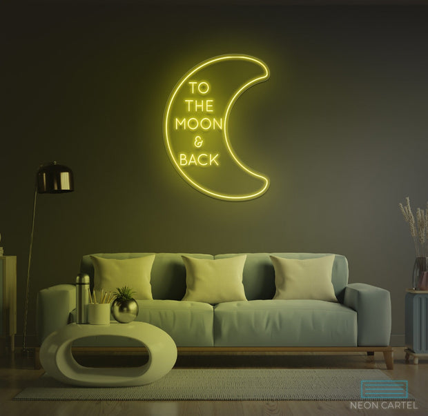 Neon LED-bord naar de maan en terug
