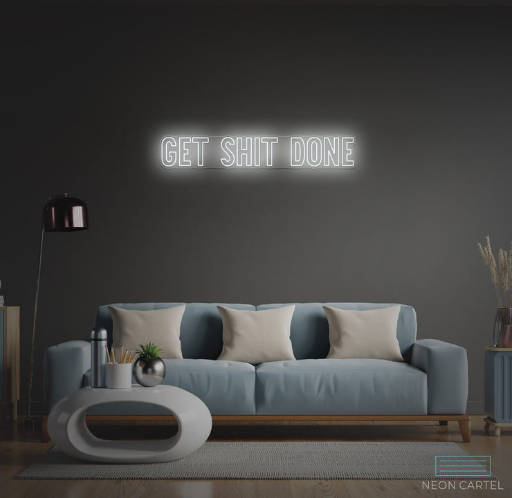 Neon LED-bord voor 'Get Shit Done'