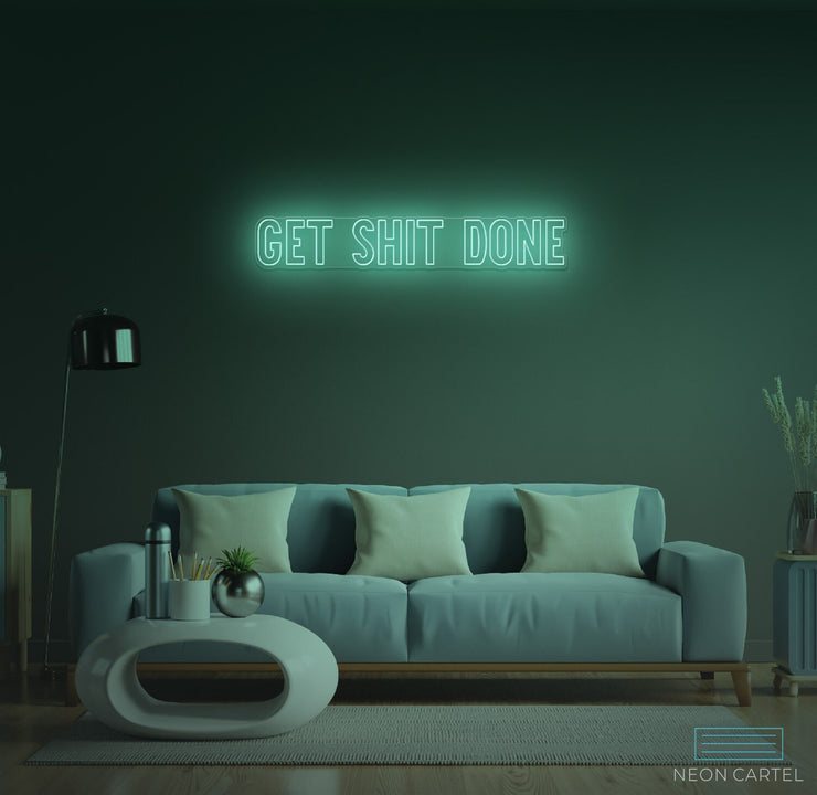 Neon LED-bord voor 'Get Shit Done'