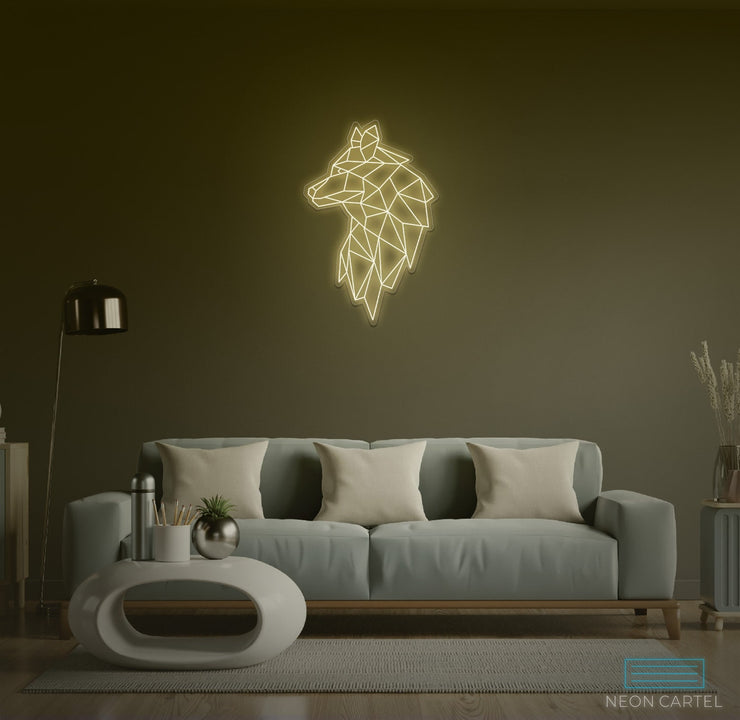 Wolf Geomatric Neon LED-bord
