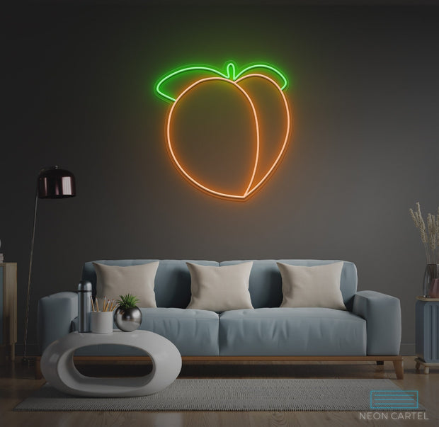 Perzik Emoticon Neon LED-bord