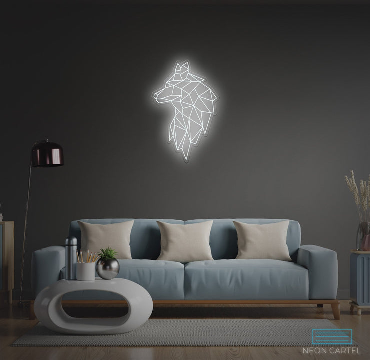 Wolf Geomatric Neon LED-bord
