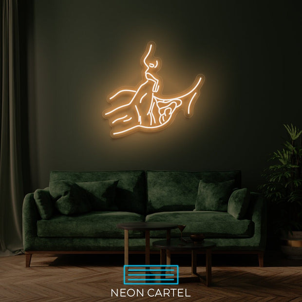 Lady Thumb Neon Led Sign, Lady Thumb Sign Neon Light, Lady Thumb Neon Room Light, Lady Thumb Art  Neon Light,  Mouth Unique Decor Neon Light