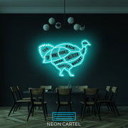 The Butcher Turkey LED Neon Sign Light, Poultry Meat Cutlets Led Neon, Butchery BBQ Showroom, Thanksgiving Butcher Shop Art, Food Wall Decor