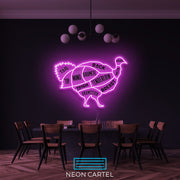The Butcher Turkey LED Neon Sign Light, Poultry Meat Cutlets Led Neon, Butchery BBQ Showroom, Thanksgiving Butcher Shop Art, Food Wall Decor