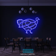 The Butcher Turkey LED Neon Sign Light, Poultry Meat Cutlets Led Neon, Butchery BBQ Showroom, Thanksgiving Butcher Shop Art, Food Wall Decor