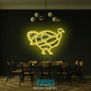 The Butcher Turkey LED Neon Sign Light, Poultry Meat Cutlets Led Neon, Butchery BBQ Showroom, Thanksgiving Butcher Shop Art, Food Wall Decor