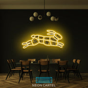 The Butcher Rabbit Cuts LED Neon Sign, Hare Meat Cutlets Led Neon Light, Butchery BBQ Showroom Shop Art, Food Truck Wall Decor Easter