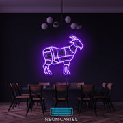 The Butcher Goat LED Neon Light, Butcher Sign Neon Sign, Cabrito Meat Showroom, Cutlet Meat Art Neon Light, Meat Showroom Decor Neon Light