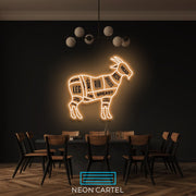 The Butcher Goat LED Neon Light, Butcher Sign Neon Sign, Cabrito Meat Showroom, Cutlet Meat Art Neon Light, Meat Showroom Decor Neon Light
