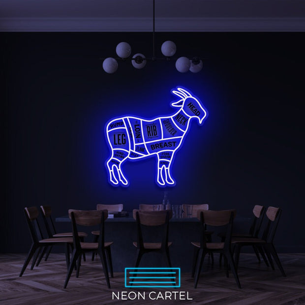 The Butcher Goat LED Neon Light, Butcher Sign Neon Sign, Cabrito Meat Showroom, Cutlet Meat Art Neon Light, Meat Showroom Decor Neon Light