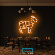 The Butcher Goat LED Neon Light, Butcher Sign Neon Sign, Cabrito Meat Showroom, Cutlet Meat Art Neon Light, Meat Showroom Decor Neon Light