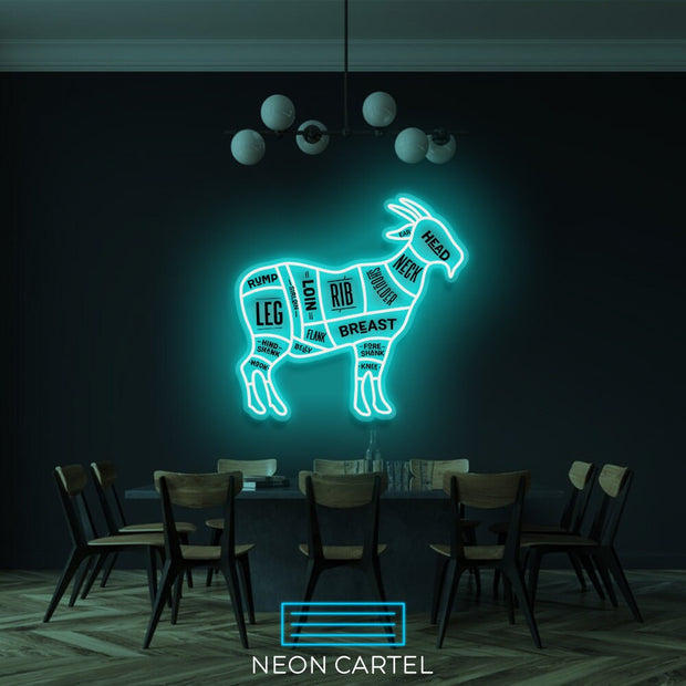 The Butcher Goat LED Neon Light, Butcher Sign Neon Sign, Cabrito Meat Showroom, Cutlet Meat Art Neon Light, Meat Showroom Decor Neon Light