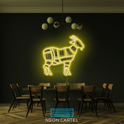 The Butcher Goat LED Neon Light, Butcher Sign Neon Sign, Cabrito Meat Showroom, Cutlet Meat Art Neon Light, Meat Showroom Decor Neon Light