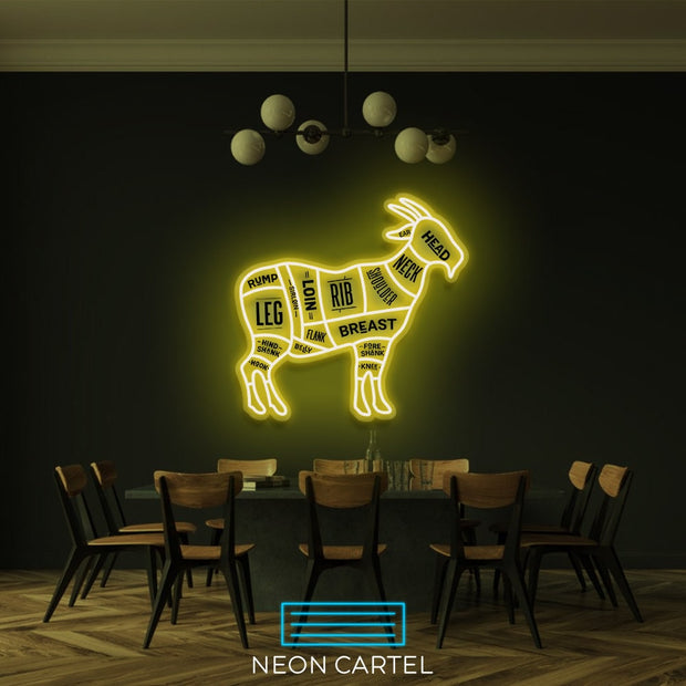 The Butcher Goat LED Neon Light, Butcher Sign Neon Sign, Cabrito Meat Showroom, Cutlet Meat Art Neon Light, Meat Showroom Decor Neon Light