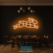 The Butcher Rabbit Cuts LED Neon Sign, Hare Meat Cutlets Led Neon Light, Butchery BBQ Showroom Shop Art, Food Truck Wall Decor Easter