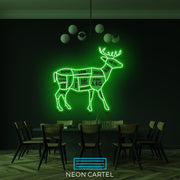 The Butcher Deer Cuts LED Neon Sign, Venison Meat Cutlets Led Neon Light, Butchery BBQ Showroom Neon Shop Art, Food Truck Wall Decor Easter