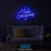 Hello Gorgeous Neon Sign, Bright And Beautiful Neon Sign Light, Hello Neon Sign Light, Hello Gorgeous Neon Sign, Hello Flex Neon Sign Light,