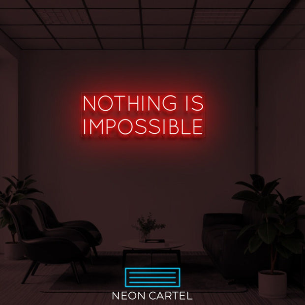 Nothing is Impossible Neon Art Sign Light Lamp Illuminate Shop Office Living Room Interior Design Custom
