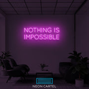 Nothing is Impossible Neon Art Sign Light Lamp Illuminate Shop Office Living Room Interior Design Custom