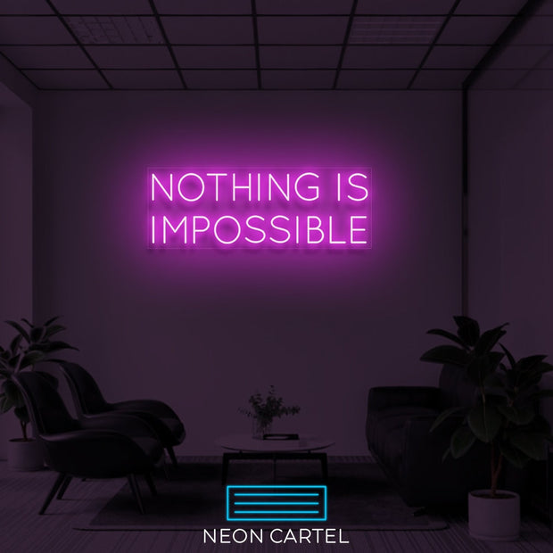 Nothing is Impossible Neon Art Sign Light Lamp Illuminate Shop Office Living Room Interior Design Custom
