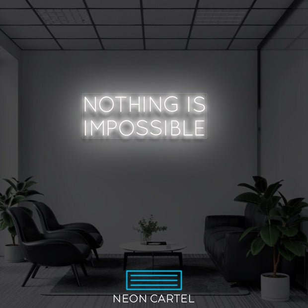 Nothing is Impossible Neon Art Sign Light Lamp Illuminate Shop Office Living Room Interior Design Custom
