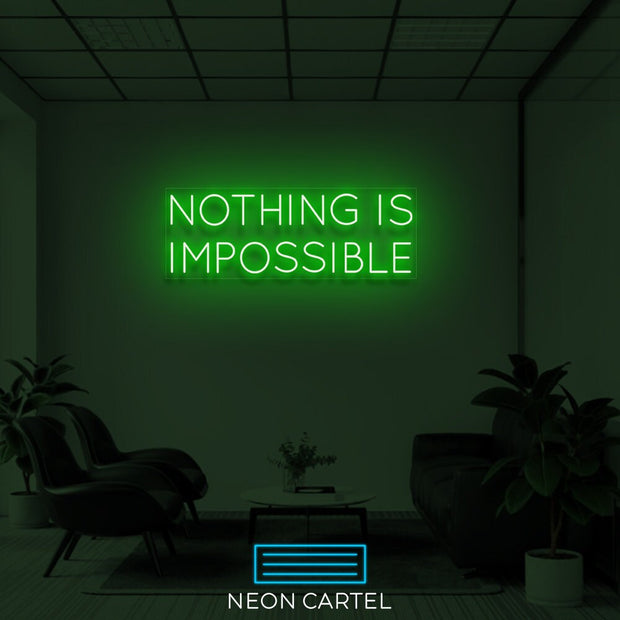 Nothing is Impossible Neon Art Sign Light Lamp Illuminate Shop Office Living Room Interior Design Custom