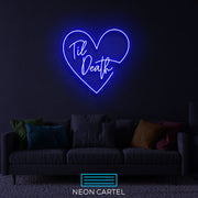 Til Death Neon led Art Sign Light Lamp Illuminate Shop Office Living Room Interior Design Custom