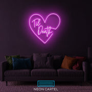 Til Death Neon led Art Sign Light Lamp Illuminate Shop Office Living Room Interior Design Custom