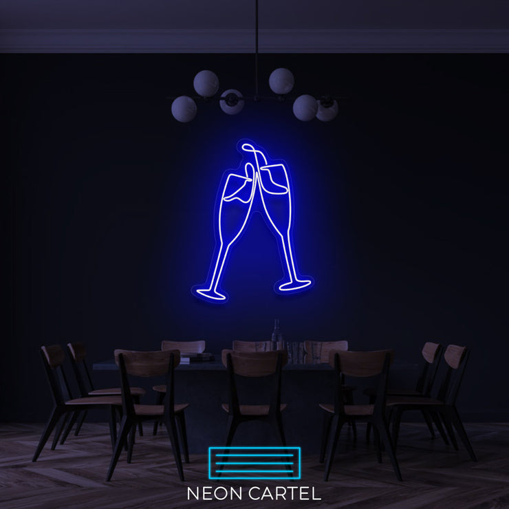 Champagne Neon Led Sign, ChampagneCelebration Sign Neon Light, Wine Oclock Neon Room Light, Wine And Dine Neon Light, Unique Neon Light