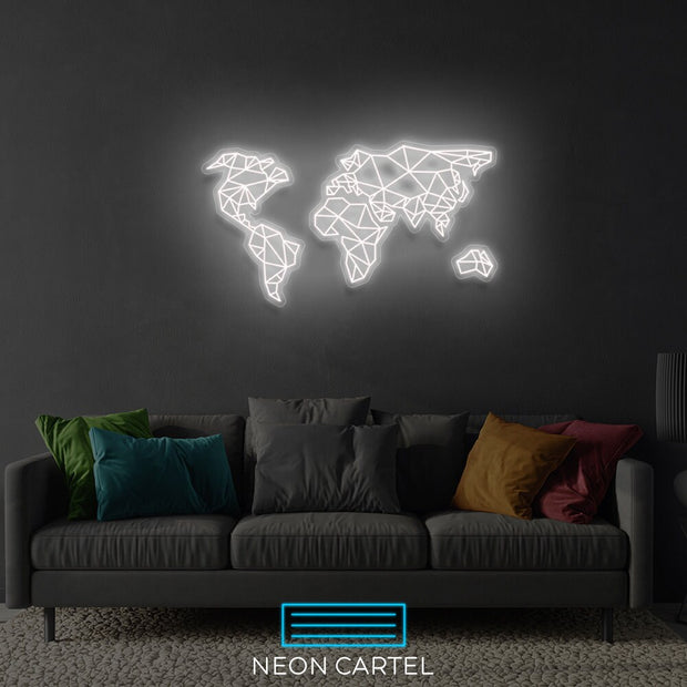 The World Sign Neon Light, World Map Neon Sign Light, Led Neon Sign Light, College/University Neon Light, Office Home Wall Neon Décor