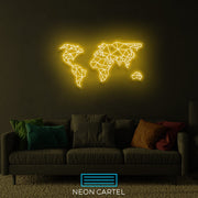 The World Sign Neon Light, World Map Neon Sign Light, Led Neon Sign Light, College/University Neon Light, Office Home Wall Neon Décor