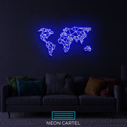The World Sign Neon Light, World Map Neon Sign Light, Led Neon Sign Light, College/University Neon Light, Office Home Wall Neon Décor