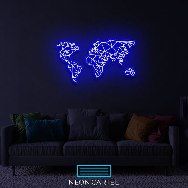 The World Sign Neon Light, World Map Neon Sign Light, Led Neon Sign Light, College/University Neon Light, Office Home Wall Neon Décor