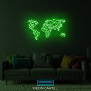 The World Sign Neon Light, World Map Neon Sign Light, Led Neon Sign Light, College/University Neon Light, Office Home Wall Neon Décor
