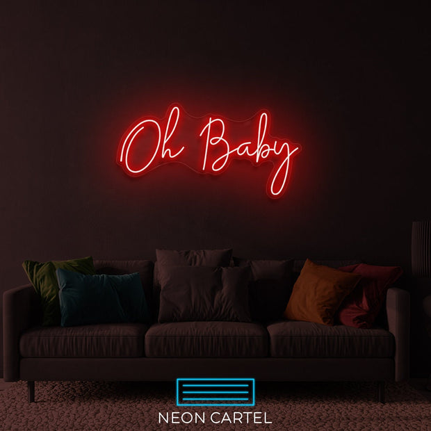 Oh Baby Sign Neon Light, Baby Sign Neon Light, Babe Neon LED Light, Handmade Baby Art Neon Light, Baby Illustration Room Decor Neon Light